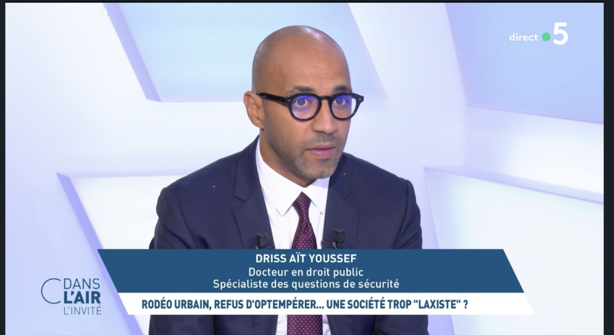 Driss Ait Youssef dans l'émission C dans l'air sur les rodéos et les refus d'obtempérer.