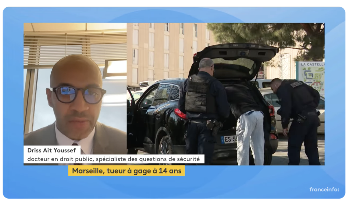 Driss AÏT YOUSSEF était l'invité de France Tv info pour évoquer la situation à Marseille où des mineurs sont utilisé comme tueurs à gage.